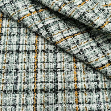 Boucle fashion Plaid design with lurex fabric
